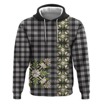 Pauli Hawai'i Palaka Squares Maile Leaf Hoodie Flowers Hawaiian Quilt Patterns LT9 Pullover Hoodie Soft Black - Polynesian Pride