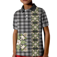 Pauli Hawai'i Palaka Squares Maile Leaf Kid Polo Shirt Flowers Hawaiian Quilt Patterns LT9 Kid Soft Black - Polynesian Pride