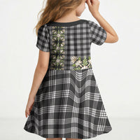 Pauli Hawai'i Palaka Squares Maile Leaf Kid Short Sleeve Dress Flowers Hawaiian Quilt Patterns LT9 - Polynesian Pride