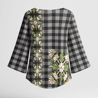 Pauli Hawai'i Palaka Squares Maile Leaf Kimono Sleeve Blouse Flowers Hawaiian Quilt Patterns LT9 - Polynesian Pride