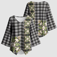 Pauli Hawai'i Palaka Squares Maile Leaf Kimono Sleeve Blouse Flowers Hawaiian Quilt Patterns LT9 - Polynesian Pride