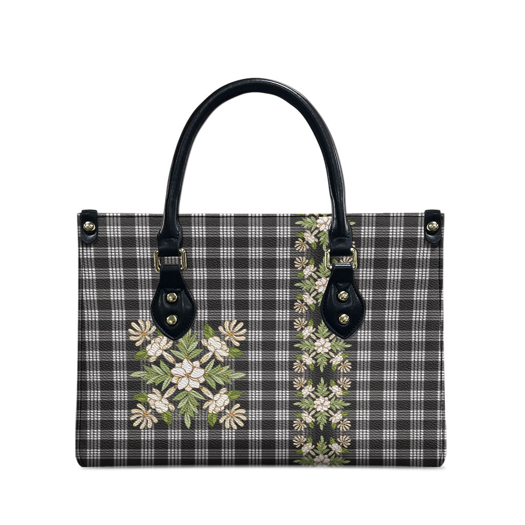 Pauli Hawai'i Palaka Squares Maile Leaf Leather Bag Flowers Hawaiian Quilt Patterns LT9 - Polynesian Pride