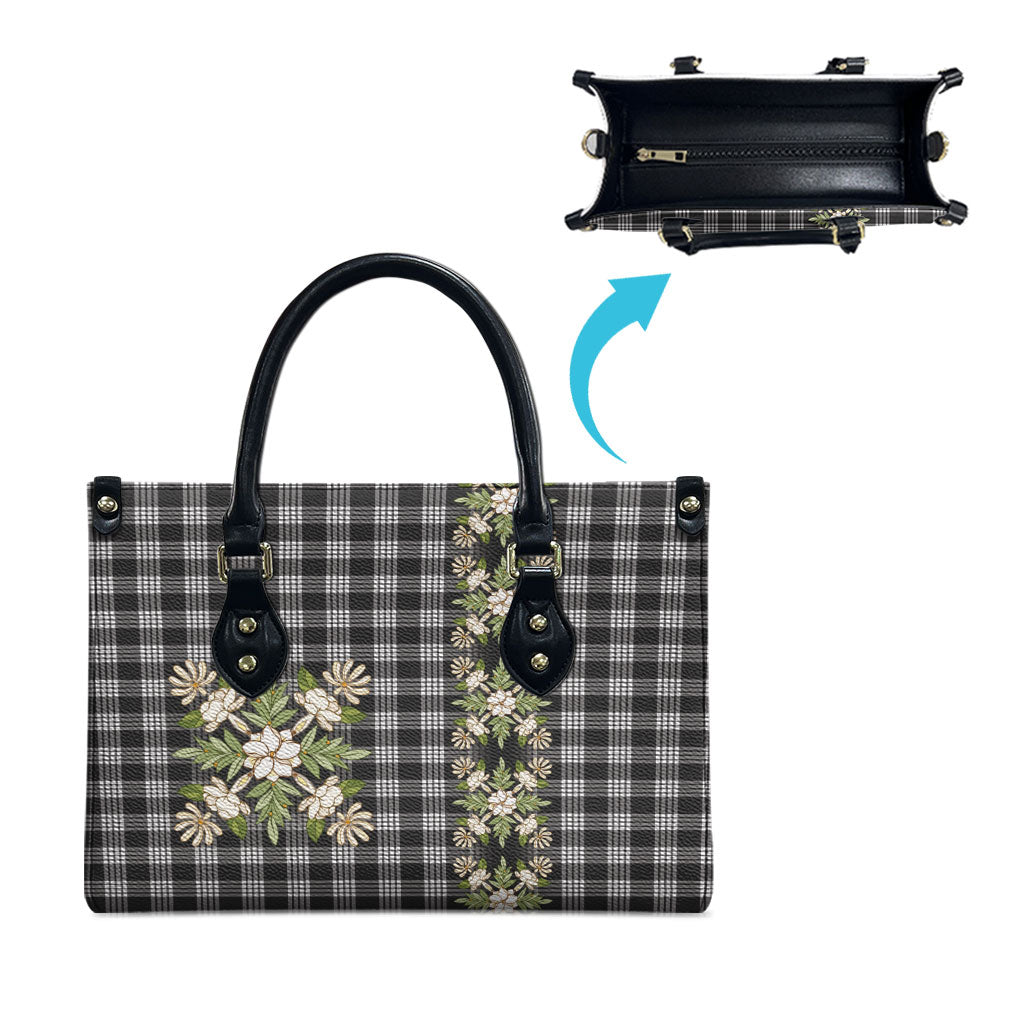Pauli Hawai'i Palaka Squares Maile Leaf Leather Bag Flowers Hawaiian Quilt Patterns LT9 - Polynesian Pride