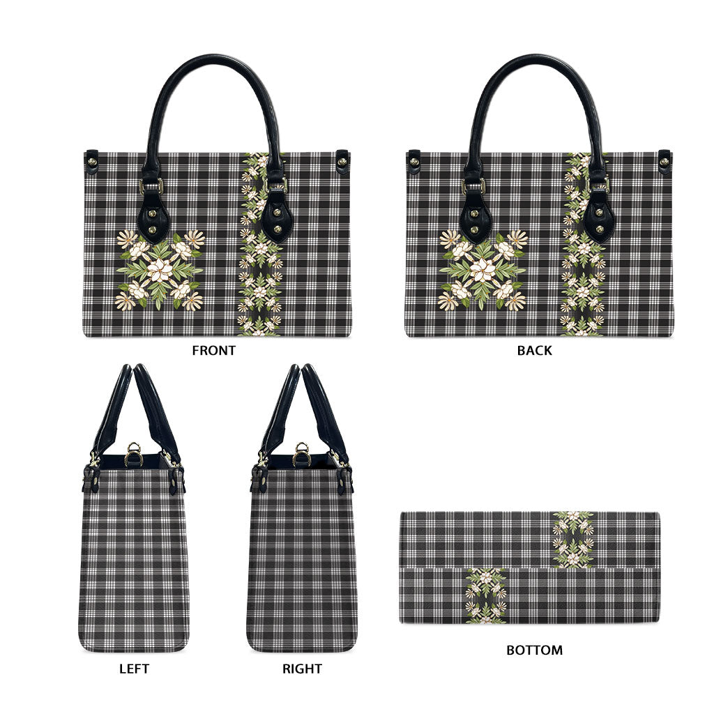 Pauli Hawai'i Palaka Squares Maile Leaf Leather Bag Flowers Hawaiian Quilt Patterns LT9 - Polynesian Pride
