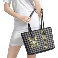 Pauli Hawai'i Palaka Squares Maile Leaf Leather Tote Bag Flowers Hawaiian Quilt Patterns LT9 - Polynesian Pride