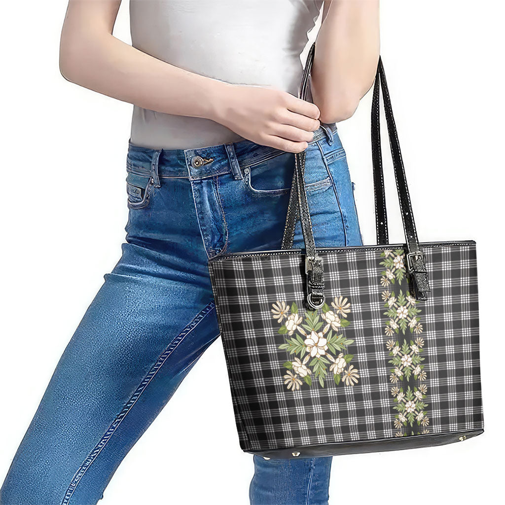 Pauli Hawai'i Palaka Squares Maile Leaf Leather Tote Bag Flowers Hawaiian Quilt Patterns LT9 - Polynesian Pride