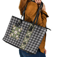 Pauli Hawai'i Palaka Squares Maile Leaf Leather Tote Bag Flowers Hawaiian Quilt Patterns LT9 - Polynesian Pride