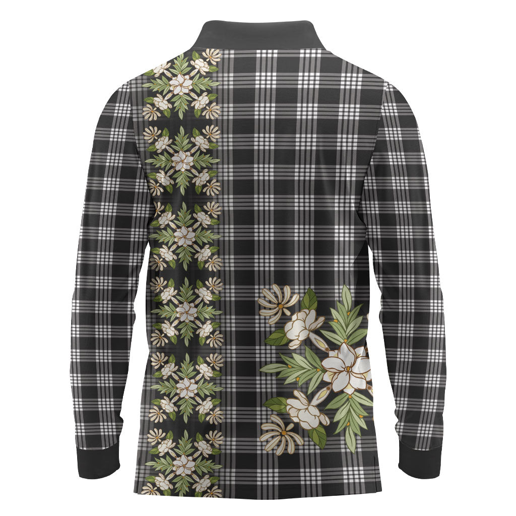Pauli Hawai'i Palaka Squares Maile Leaf Long Sleeve Polo Shirt Flowers Hawaiian Quilt Patterns LT9 - Polynesian Pride
