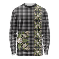 Pauli Hawai'i Palaka Squares Maile Leaf Long Sleeve Shirt Flowers Hawaiian Quilt Patterns LT9 Unisex Soft Black - Polynesian Pride
