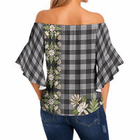 Pauli Hawai'i Palaka Squares Maile Leaf Off Shoulder Wrap Waist Top Flowers Hawaiian Quilt Patterns LT9 - Polynesian Pride