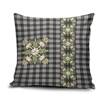 Pauli Hawai'i Palaka Squares Maile Leaf Pillow Cover Flowers Hawaiian Quilt Patterns LT9 Soft Black - Polynesian Pride