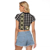 Pauli Hawai'i Palaka Squares Maile Leaf Raglan Cropped T Shirt Flowers Hawaiian Quilt Patterns LT9 - Polynesian Pride