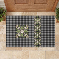 Pauli Hawai'i Palaka Squares Maile Leaf Rubber Doormat Flowers Hawaiian Quilt Patterns LT9 Soft Black - Polynesian Pride