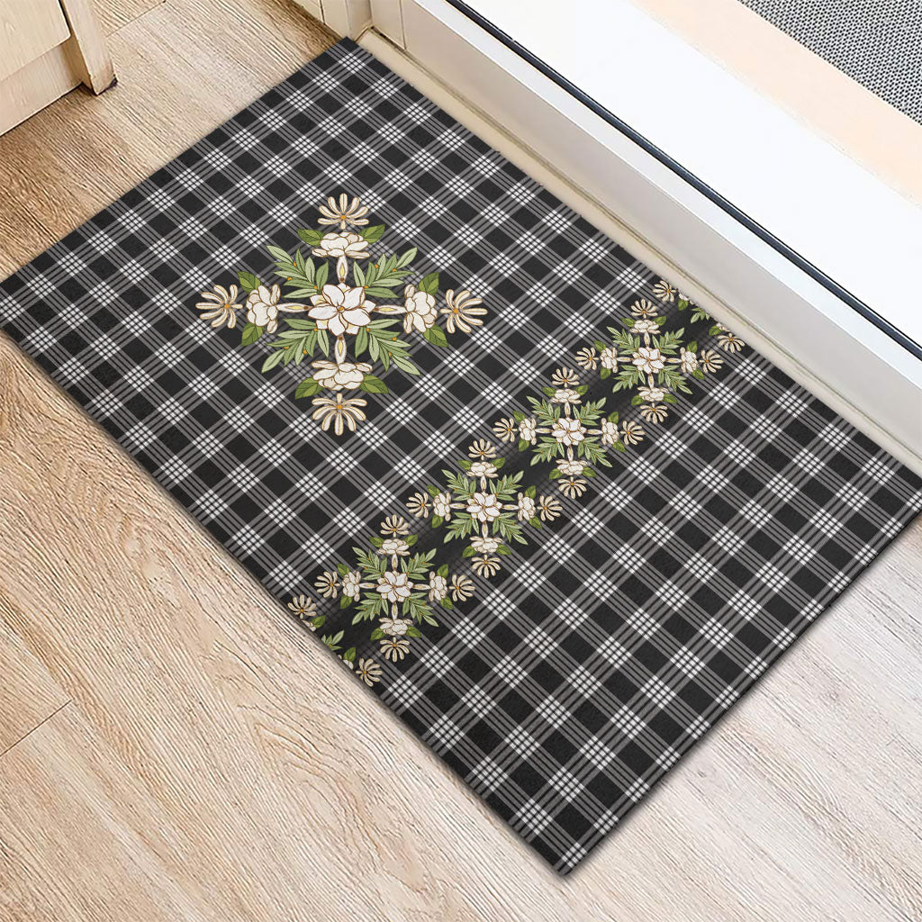 Pauli Hawai'i Palaka Squares Maile Leaf Rubber Doormat Flowers Hawaiian Quilt Patterns LT9 - Polynesian Pride