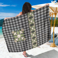 Pauli Hawai'i Palaka Squares Maile Leaf Sarong Flowers Hawaiian Quilt Patterns LT9 One Size 44 x 66 inches Soft Black - Polynesian Pride