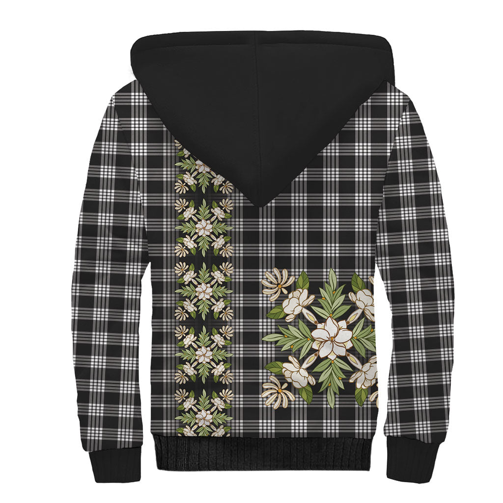 Pauli Hawai'i Palaka Squares Maile Leaf Sherpa Hoodie Flowers Hawaiian Quilt Patterns LT9 - Polynesian Pride