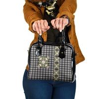 Pauli Hawai'i Palaka Squares Maile Leaf Shoulder Handbag Flowers Hawaiian Quilt Patterns LT9 One Size Soft Black - Polynesian Pride