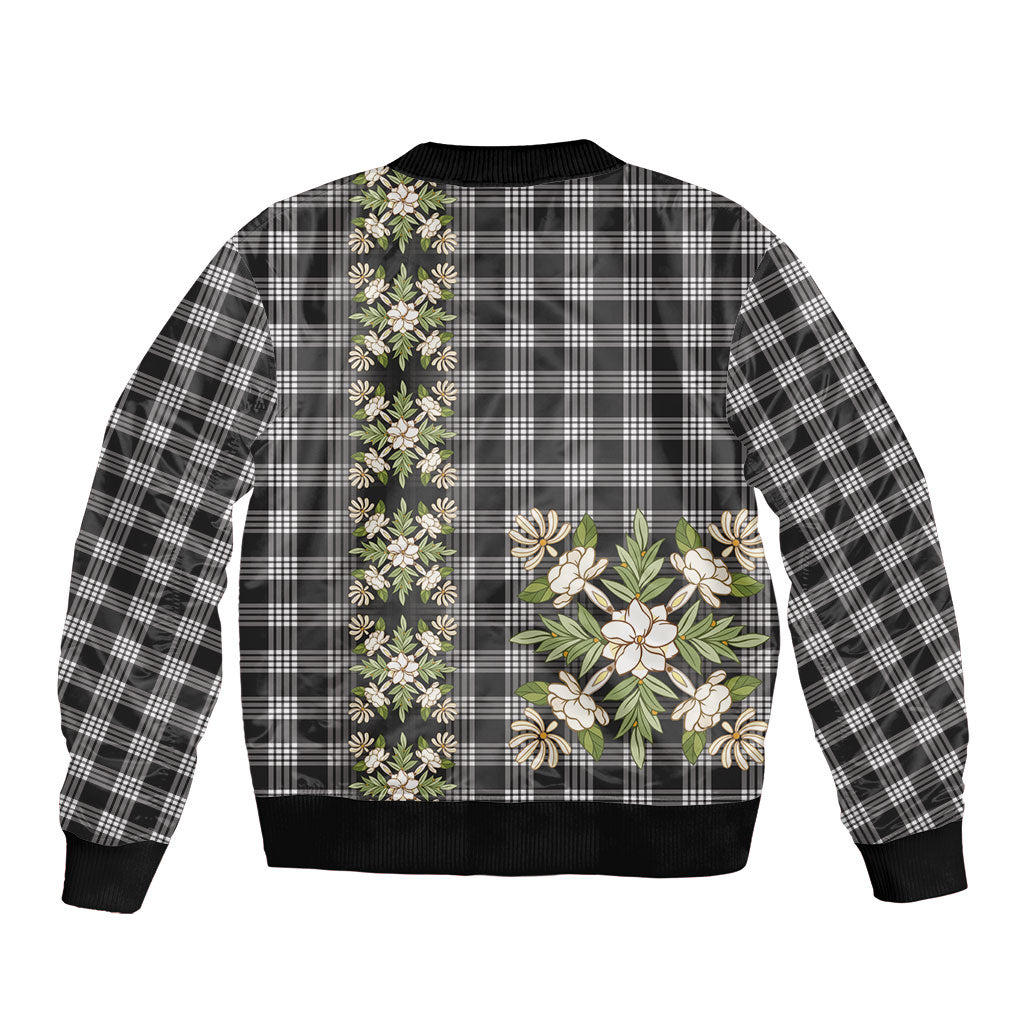 Pauli Hawai'i Palaka Squares Maile Leaf Sleeve Zip Bomber Jacket Flowers Hawaiian Quilt Patterns LT9 - Polynesian Pride
