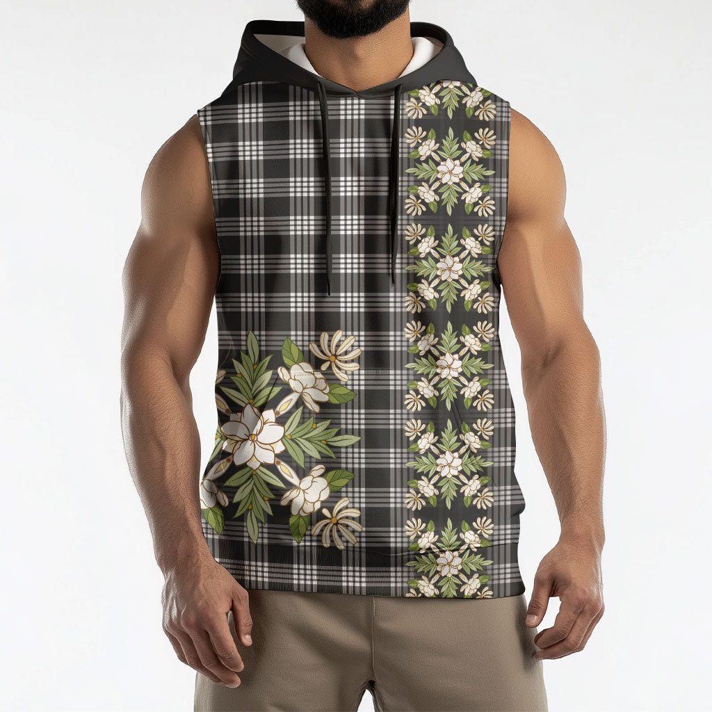 Pauli Hawai'i Palaka Squares Maile Leaf Sleeveless Hoodie Flowers Hawaiian Quilt Patterns LT9 - Polynesian Pride