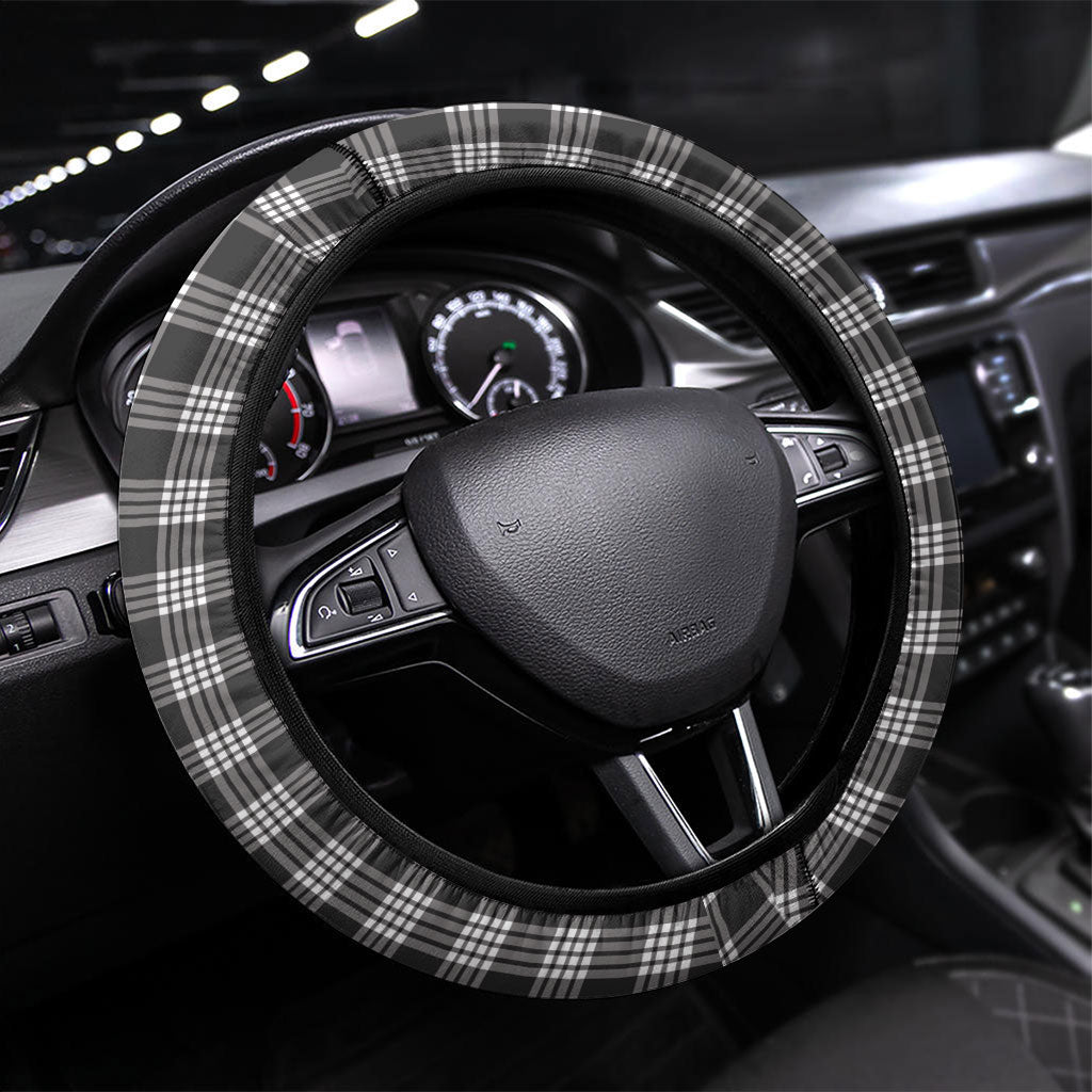 Pauli Hawai'i Palaka Squares Maile Leaf Steering Wheel Cover Flowers Hawaiian Quilt Patterns LT9 Universal Fit Soft Black - Polynesian Pride
