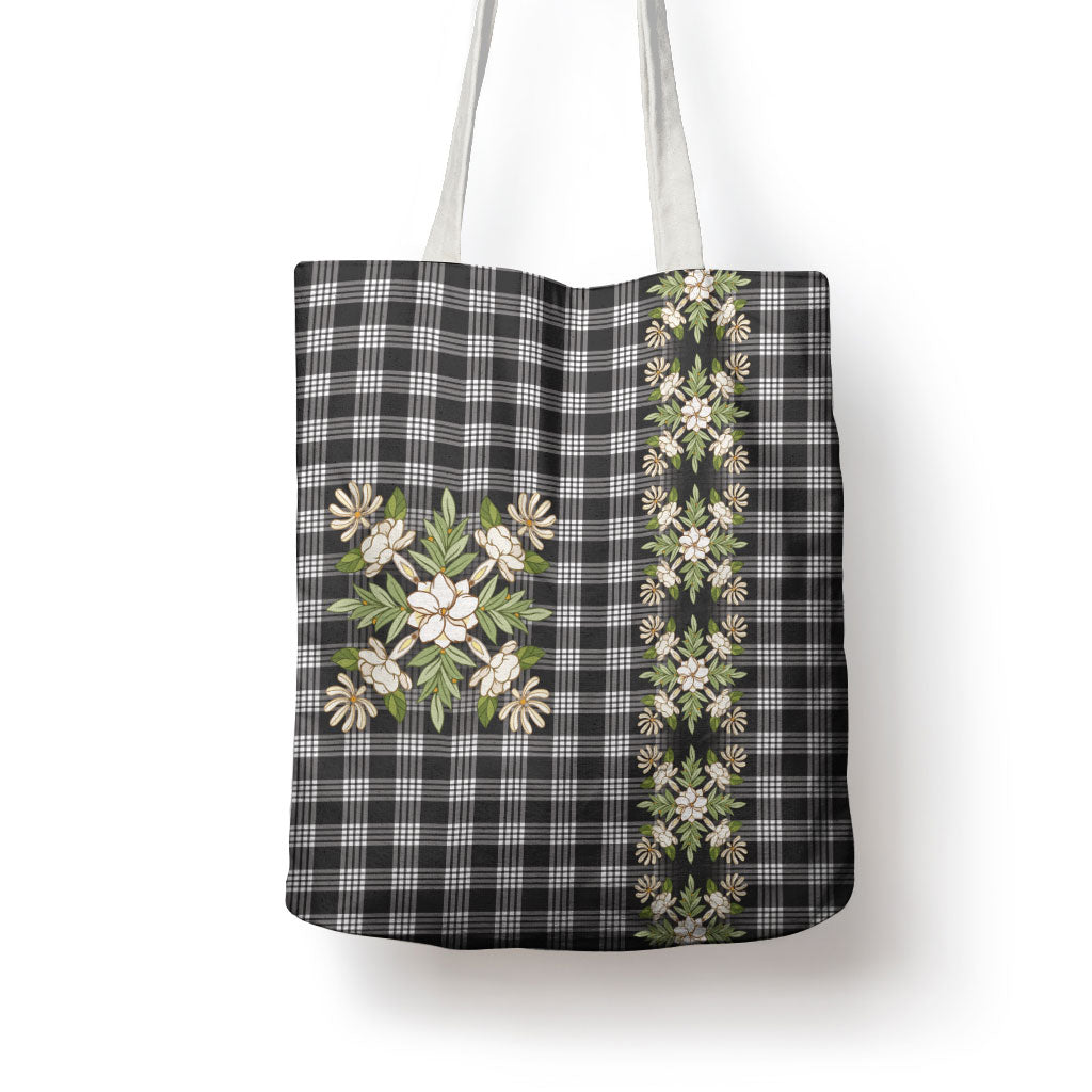 Pauli Hawai'i Palaka Squares Maile Leaf Tote Bag Flowers Hawaiian Quilt Patterns LT9 - Polynesian Pride