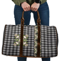 Pauli Hawai'i Palaka Squares Maile Leaf Travel Bag Flowers Hawaiian Quilt Patterns LT9 Soft Black - Polynesian Pride