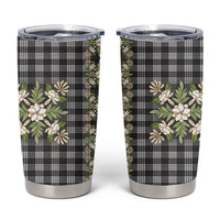 Pauli Hawai'i Palaka Squares Maile Leaf Tumbler Cup Flowers Hawaiian Quilt Patterns LT9 Soft Black - Polynesian Pride