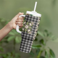 Pauli Hawai'i Palaka Squares Maile Leaf Tumbler With Handle Flowers Hawaiian Quilt Patterns LT9 - Polynesian Pride
