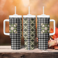 Pauli Hawai'i Palaka Squares Maile Leaf Tumbler With Handle Flowers Hawaiian Quilt Patterns LT9 - Polynesian Pride