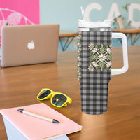 Pauli Hawai'i Palaka Squares Maile Leaf Tumbler With Handle Flowers Hawaiian Quilt Patterns LT9 - Polynesian Pride