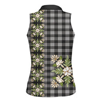 Pauli Hawai'i Palaka Squares Maile Leaf Women Sleeveless Polo Shirt Flowers Hawaiian Quilt Patterns LT9 - Polynesian Pride