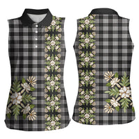 Pauli Hawai'i Palaka Squares Maile Leaf Women Sleeveless Polo Shirt Flowers Hawaiian Quilt Patterns LT9 - Polynesian Pride