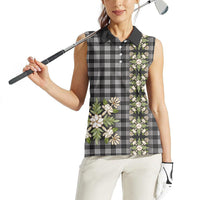 Pauli Hawai'i Palaka Squares Maile Leaf Women Sleeveless Polo Shirt Flowers Hawaiian Quilt Patterns LT9 - Polynesian Pride