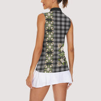 Pauli Hawai'i Palaka Squares Maile Leaf Women Sleeveless Polo Shirt Flowers Hawaiian Quilt Patterns LT9 - Polynesian Pride
