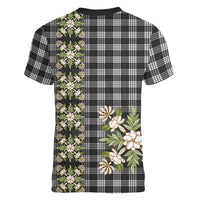 Pauli Hawai'i Palaka Squares Maile Leaf Women V-Neck T-Shirt Flowers Hawaiian Quilt Patterns LT9 - Polynesian Pride