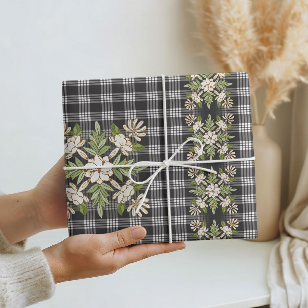 Pauli Hawai'i Palaka Squares Maile Leaf Wrapping Paper Flowers Hawaiian Quilt Patterns LT9 - Polynesian Pride