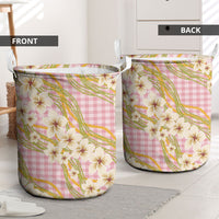 Akala Hamele Palaka Plumeria Laundry Basket Puakenikeni and Maile Lei LT9 - Polynesian Pride