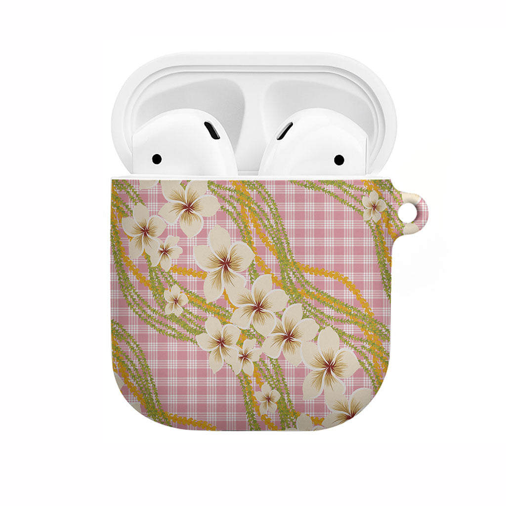 Akala Hamele Palaka Plumeria AirPods Case Puakenikeni and Maile Lei LT9 Dusty Rose - Polynesian Pride