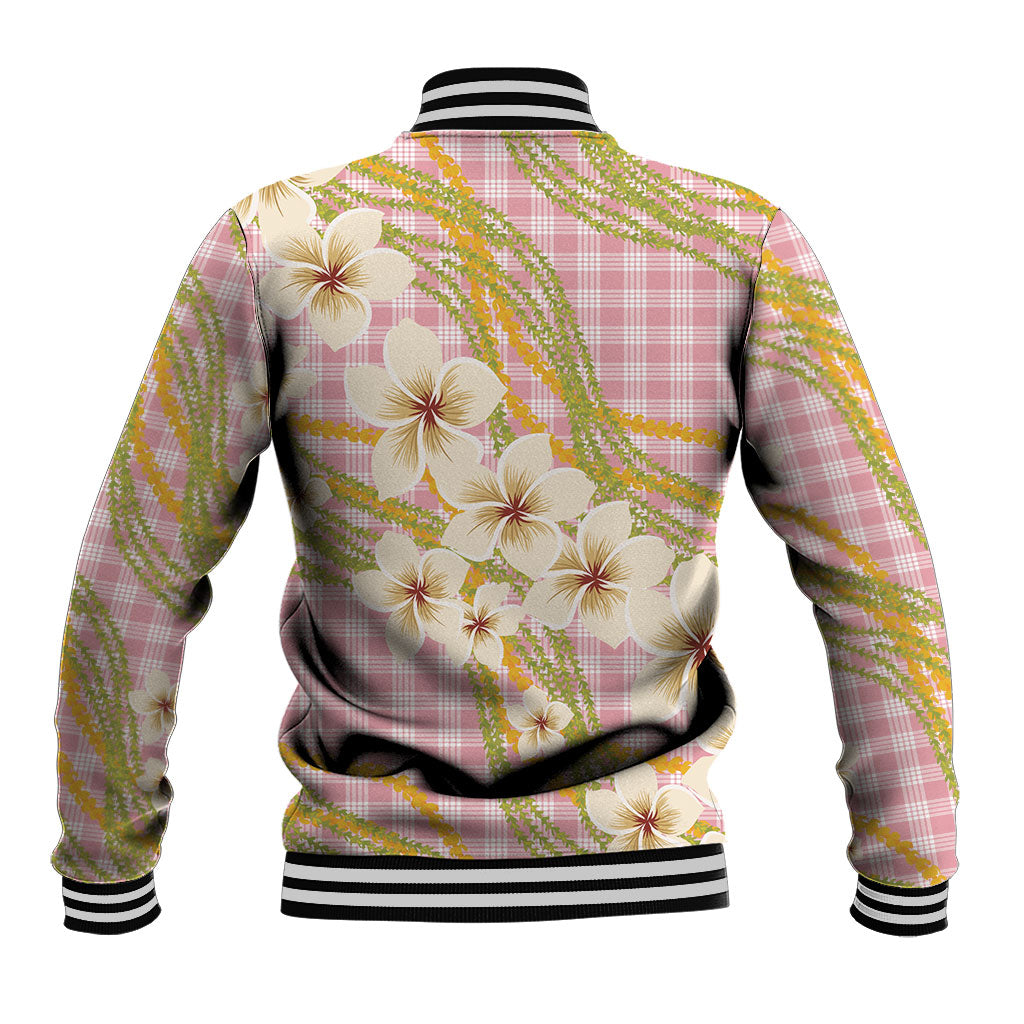 Akala Hamele Palaka Plumeria Baseball Jacket Puakenikeni and Maile Lei LT9 - Polynesian Pride