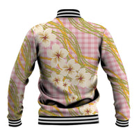 Akala Hamele Palaka Plumeria Baseball Jacket Puakenikeni and Maile Lei LT9 - Polynesian Pride