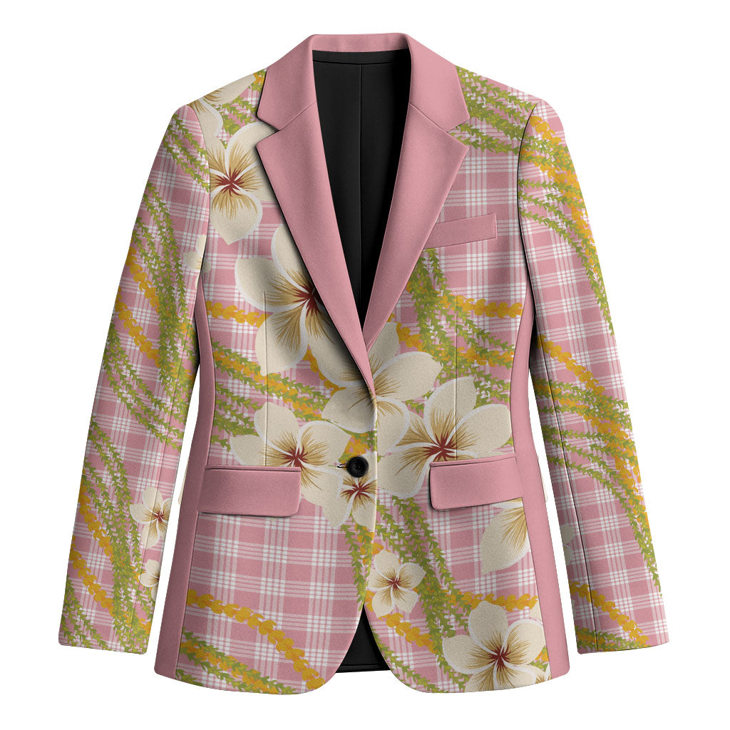 Akala Hamele Palaka Plumeria Blazer Puakenikeni and Maile Lei LT9 Unisex Dusty Rose - Polynesian Pride