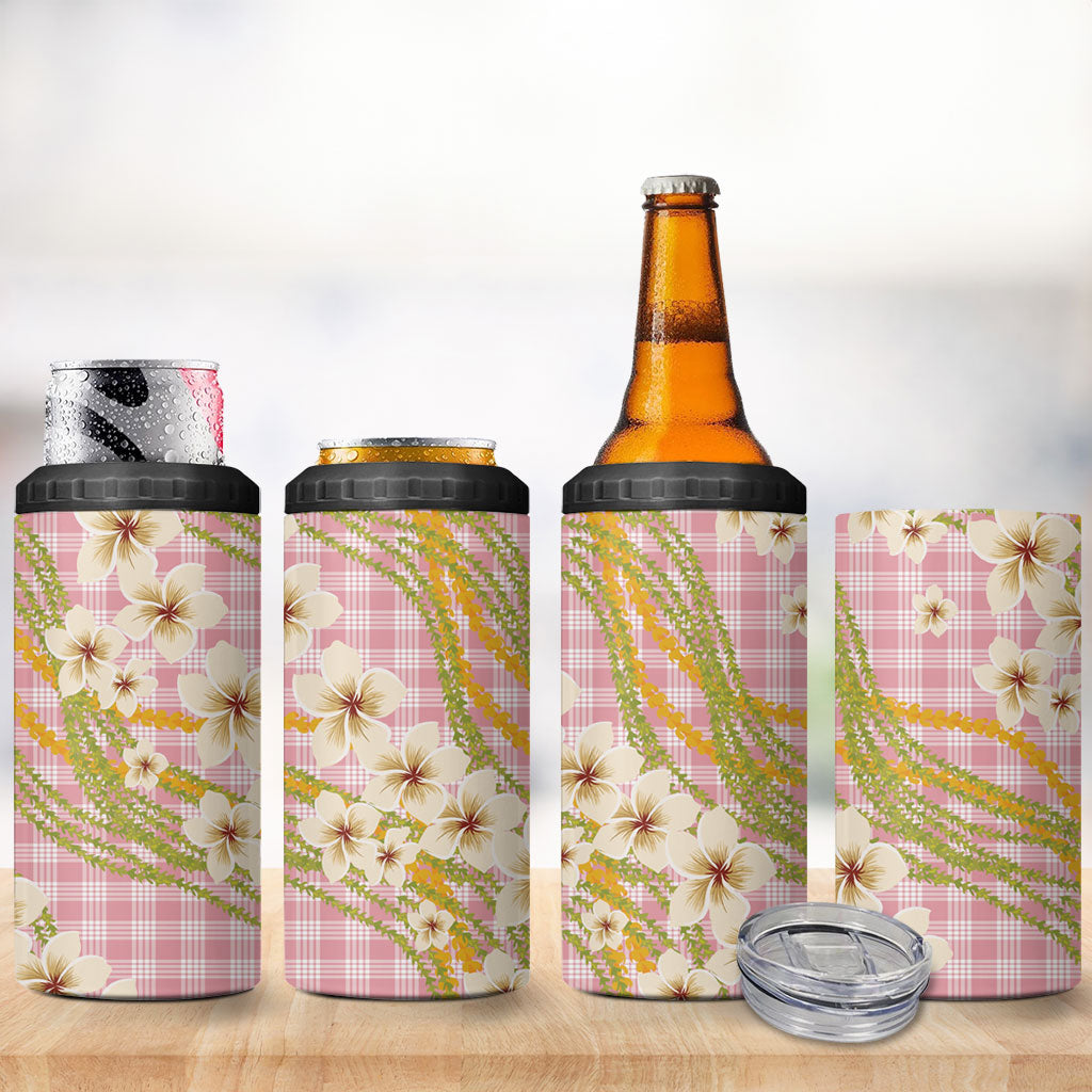 Akala Hamele Palaka Plumeria 4 in 1 Can Cooler Tumbler Puakenikeni and Maile Lei LT9 - Polynesian Pride