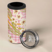 Akala Hamele Palaka Plumeria 4 in 1 Can Cooler Tumbler Puakenikeni and Maile Lei LT9 - Polynesian Pride