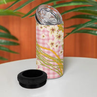 Akala Hamele Palaka Plumeria 4 in 1 Can Cooler Tumbler Puakenikeni and Maile Lei LT9 - Polynesian Pride