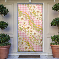 Akala Hamele Palaka Plumeria Door Cover Puakenikeni and Maile Lei LT9 Dusty Rose - Polynesian Pride