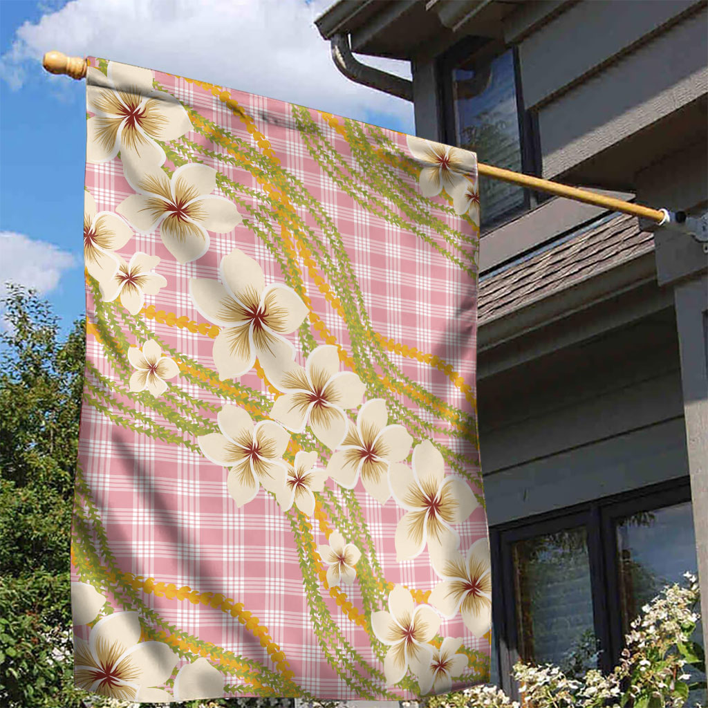 Akala Hamele Palaka Plumeria Garden Flag Puakenikeni and Maile Lei LT9 - Polynesian Pride
