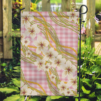 Akala Hamele Palaka Plumeria Garden Flag Puakenikeni and Maile Lei LT9 Garden Flag Dusty Rose - Polynesian Pride