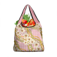 Akala Hamele Palaka Plumeria Grocery Bag Puakenikeni and Maile Lei LT9 1-pack One Size Dusty Rose - Polynesian Pride