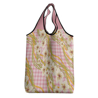Akala Hamele Palaka Plumeria Grocery Bag Puakenikeni and Maile Lei LT9 - Polynesian Pride