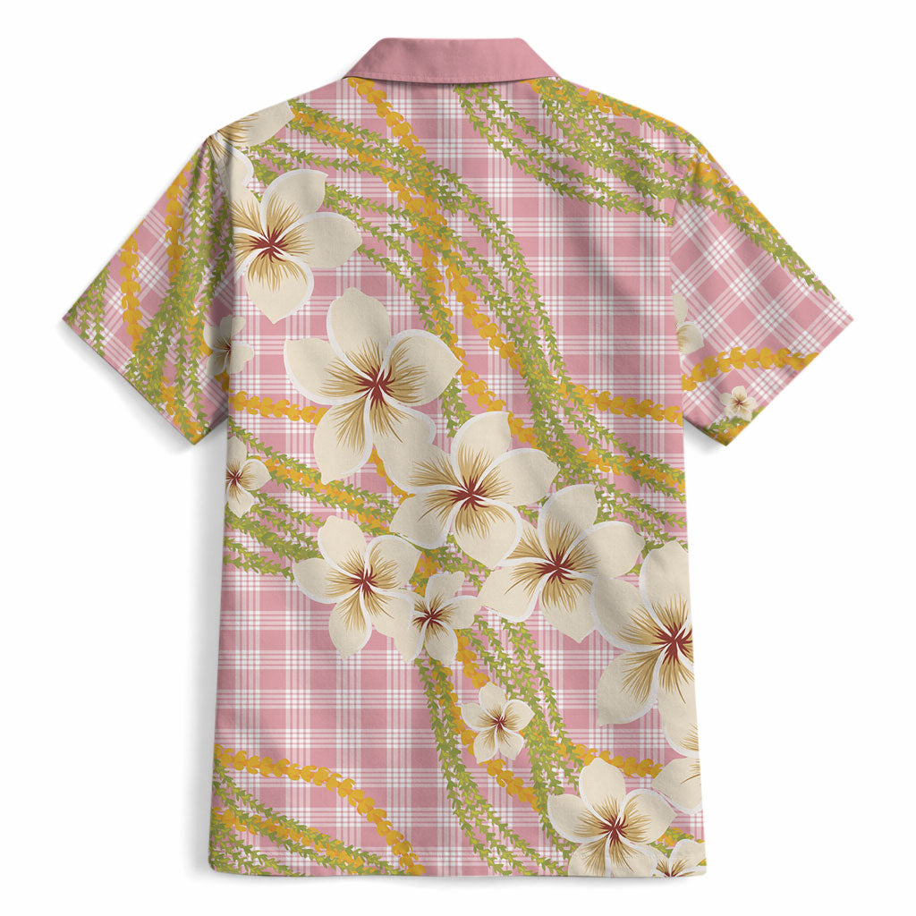 Akala Hamele Palaka Plumeria Hawaiian Shirt Puakenikeni and Maile Lei LT9 - Polynesian Pride